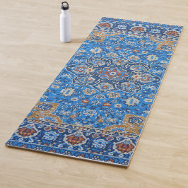 Tapete De Yoga Padrão Turco Azul