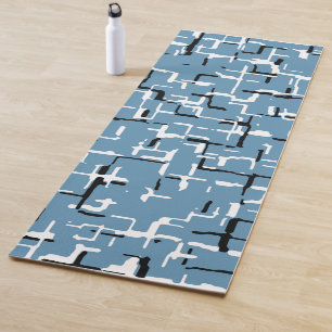 Tapete De Yoga Padrão Único Preto Verde Azul