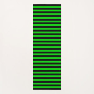 Tapete De Yoga Padrão Verde Black Stripes Invisível
