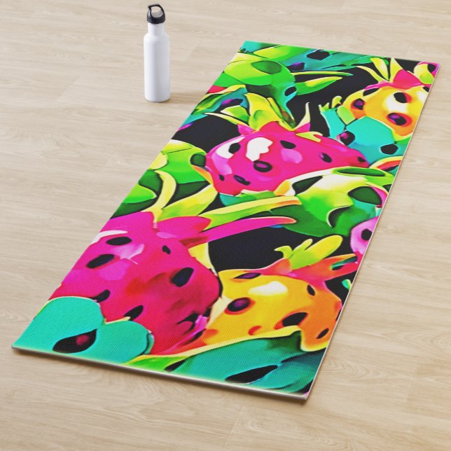 Tapete De Yoga Padrão vívido da Fruta do dragão (In Situ)