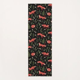 Tapete De Yoga Padrões Botânicos Da Floresta