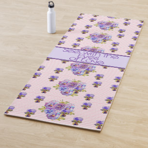 Tapete De Yoga Padrões Florais Rosa cor-de-rosa veja com os olho