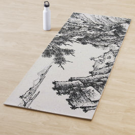 Tapete De Yoga Paisagens chinesas arte de ioga reversível
