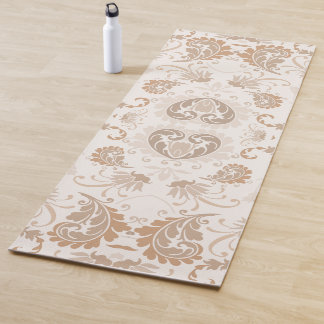 Tapete De Yoga Paisley em Beige Aestésico Moderno Tan Brown