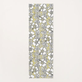Tapete De Yoga Palaka Pareau Hawaiian Check Hibiscus - Gray