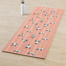 Tapete de Yoga Panda Rosa Nome Personalizado em Am