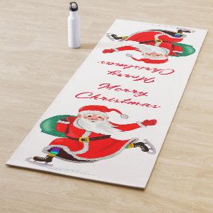 Tapete De Yoga Papais noeis de Ioga de Natal com presentes para v