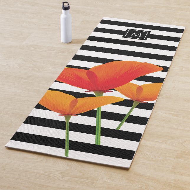 Tapete De Yoga Papoila Negra Chic Monograma (In Situ)