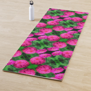Tapete De Yoga Par de Flor Zinnia Rosa Fechar Padrão Abstrato