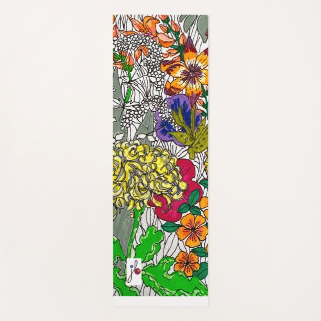 Tapete de Yoga para Arranjo de Flores (Frente)