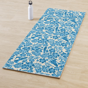 Tapete De Yoga Pareo de Surf Hibisco Havaiano de Surf - Azul
