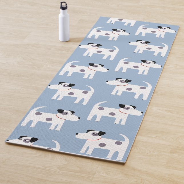 Tapete De Yoga Parson Jack Russell Terrier Dog Pattern Blue (In Situ)