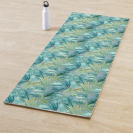 Tapete De Yoga Pasta Azul Tropical Folha de Folha de Água Pattera