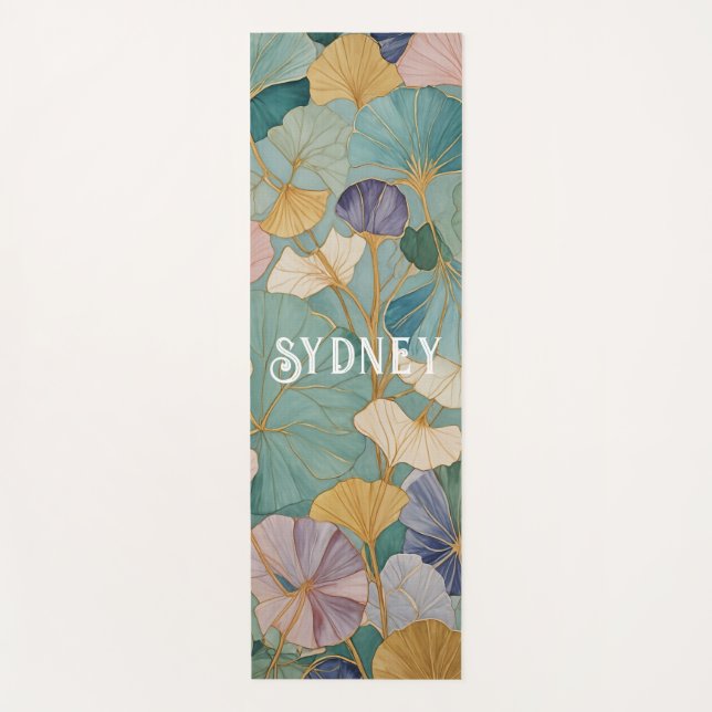 Tapete De Yoga Pastel Gingko Sussurro (Frente)