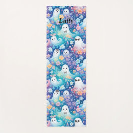 Tapete De Yoga Pastel Halloween Ghost Ghost Retro Floral Girly