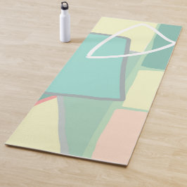 Tapete De Yoga Pastel Pálido Turquesa Abstrato