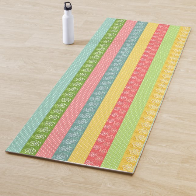 Tapete De Yoga Pastel Patterno Stripes Yoga Mat (In Situ)