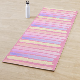 Tapete De Yoga Pastel reversível, cor-de-rosa e azul, com tiras d