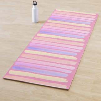 Tapete De Yoga Pastel reversível, cor-de-rosa e azul, com tiras d