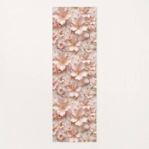 Tapete De Yoga Pastel Rosa Bonito Floral