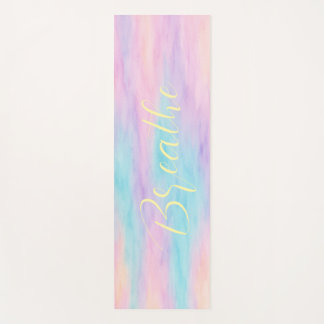 Tapete De Yoga Pastel Watercolor "Breathe" Yoga Mat