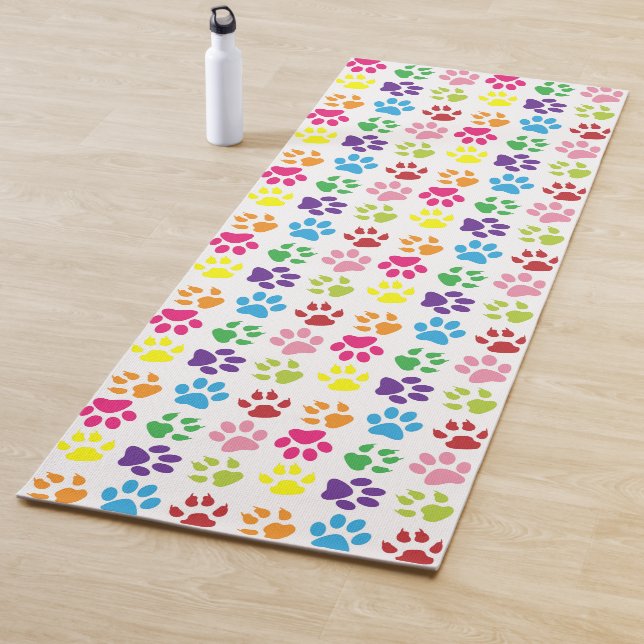 Tapete De Yoga Patas Coloridas, Patas-Cães, Patas-Gatos (In Situ)
