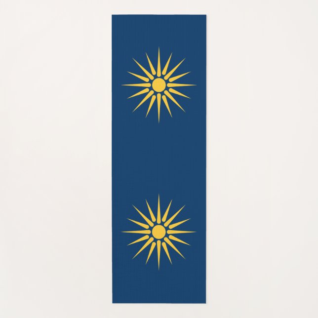 Tapete De Yoga Patriotic Yoga Mats with flag of Macedonia, Greece (Frente)