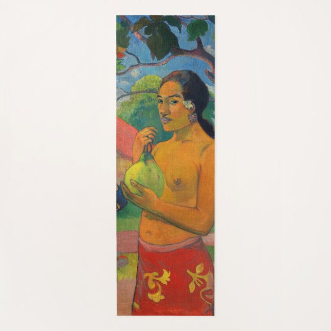 Tapete De Yoga Paul Gauguin - Mulher segurando uma Fruta (Frente)