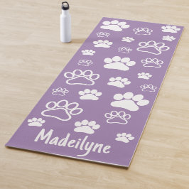 Tapete De Yoga Paw Print Doga-Handwrite Monograma-Prana Roxo