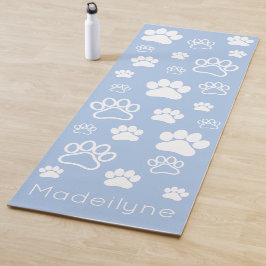 Tapete De Yoga Paw Print Doga-Modern Calming Blue Yoga Mat