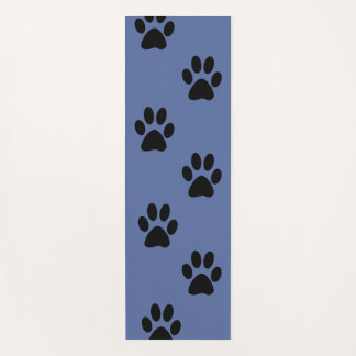 Tapete De Yoga Paws prints yoga mat black and blue