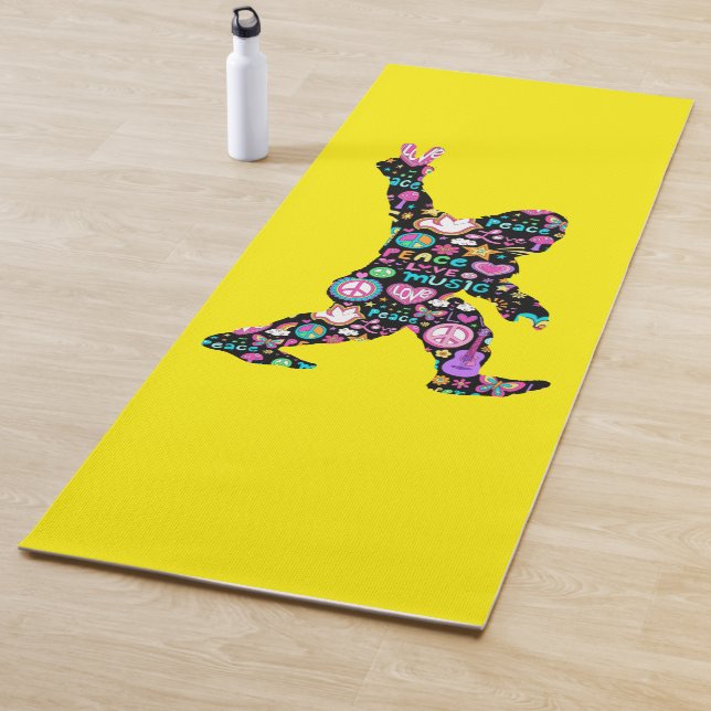 Tapete De Yoga Pé Grande de Paz Hippie Engraçado Pé Grande (In Situ)