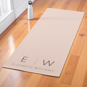Tapete De Yoga Peach Elegant Modern Minimalist Monographic Name