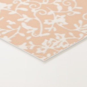 Tapete De Yoga Peach Yoga Mat com Padrão Floral Branco Moderno