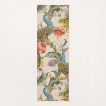 Peacock Vintage com Poppies Rosa e Roxos