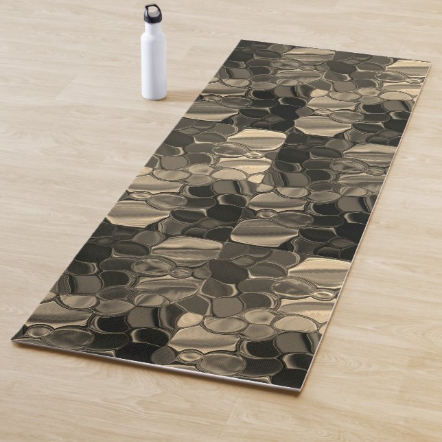 Tapete De Yoga Pedaços castanhos, círculos e arredondados (In Situ)