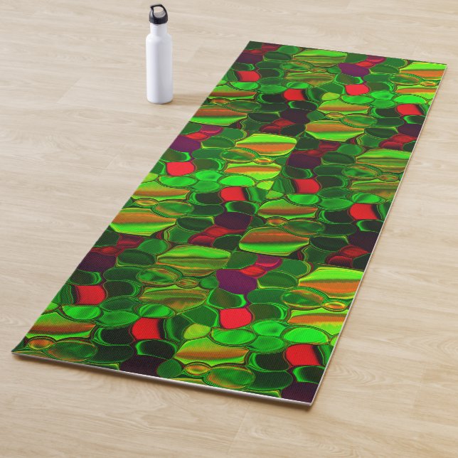 Tapete De Yoga Pedcoloridos, cír e formas arredondadas. (In Situ)