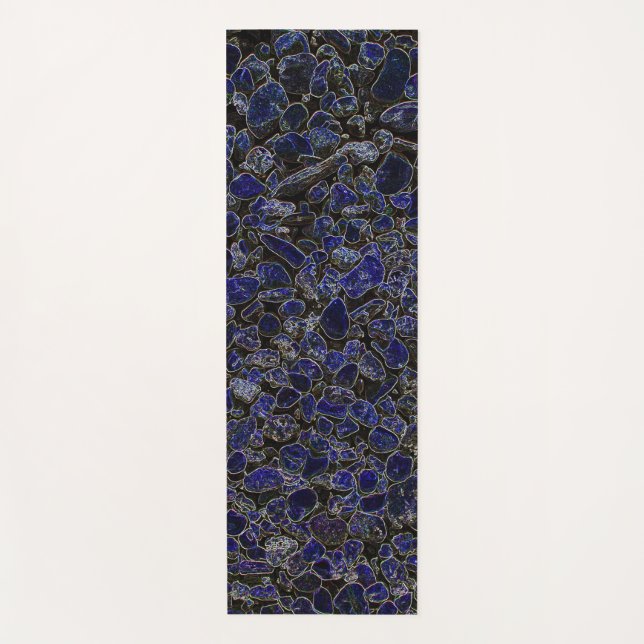 Tapete De Yoga Pedras Azuis Sapphire com Brilho (Frente)