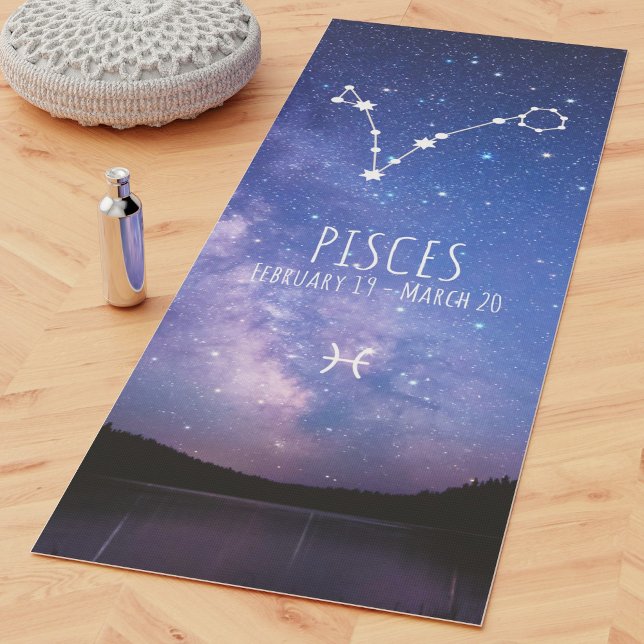 Tapete De Yoga Peixes | Astrologia Zodiaca Personalizada Yoga Mat (Criador carregado)