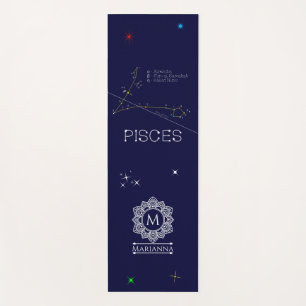 Tapete De Yoga Peixes de constelação Zodiac