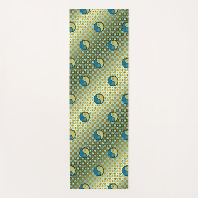 Tapete De Yoga Peixes e Dragão Metálico (Frente)