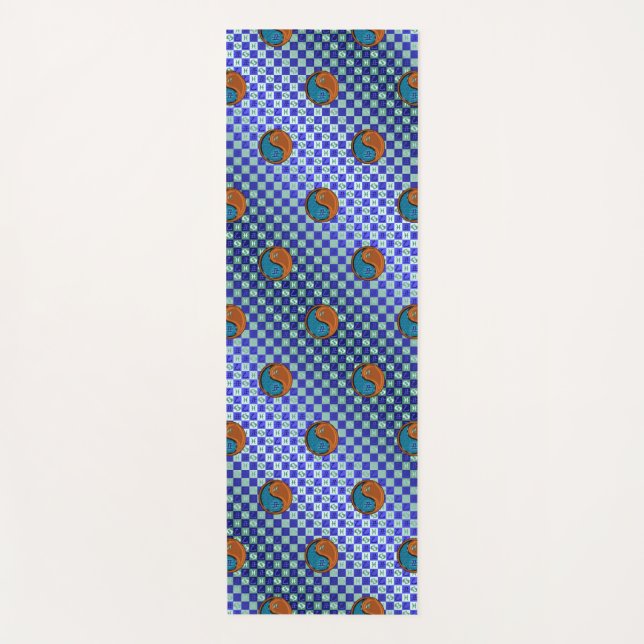 Tapete De Yoga Peixes e Ox de madeira (Frente)