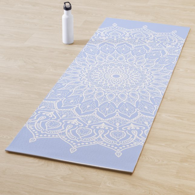 Tapete De Yoga Periwinkle Mandala - Bora em Juniper Berry (In Situ)