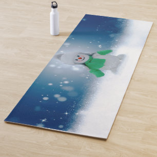 Tapete De Yoga Personagem adorável de boneco de neve de Natal do