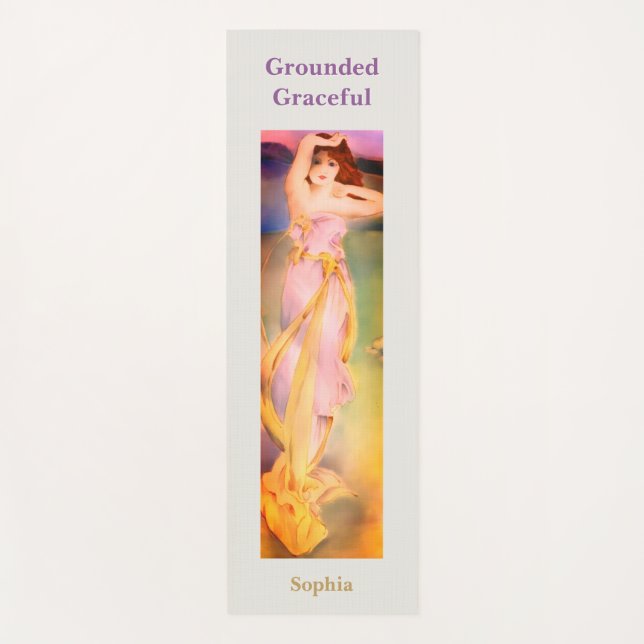 Tapete De Yoga Personalised Yoga Mat | Grounded Graceful Goddess  (Frente)