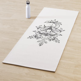 Tapete De Yoga Personalisierbare Yogamatte mit Blumen- Design