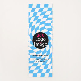 Tapete De Yoga Personalizado Azul Pálido do Verificador de Chic P