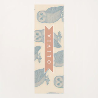 Tapete De Yoga Personalizado Blue Owl Vintage Woodland Cottagecor