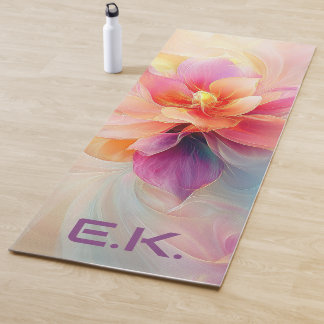 Tapete de Yoga Personalizado Floral Chic Aquarela