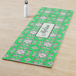 Tapete de Yoga Personalizado Mandala Verde Lima